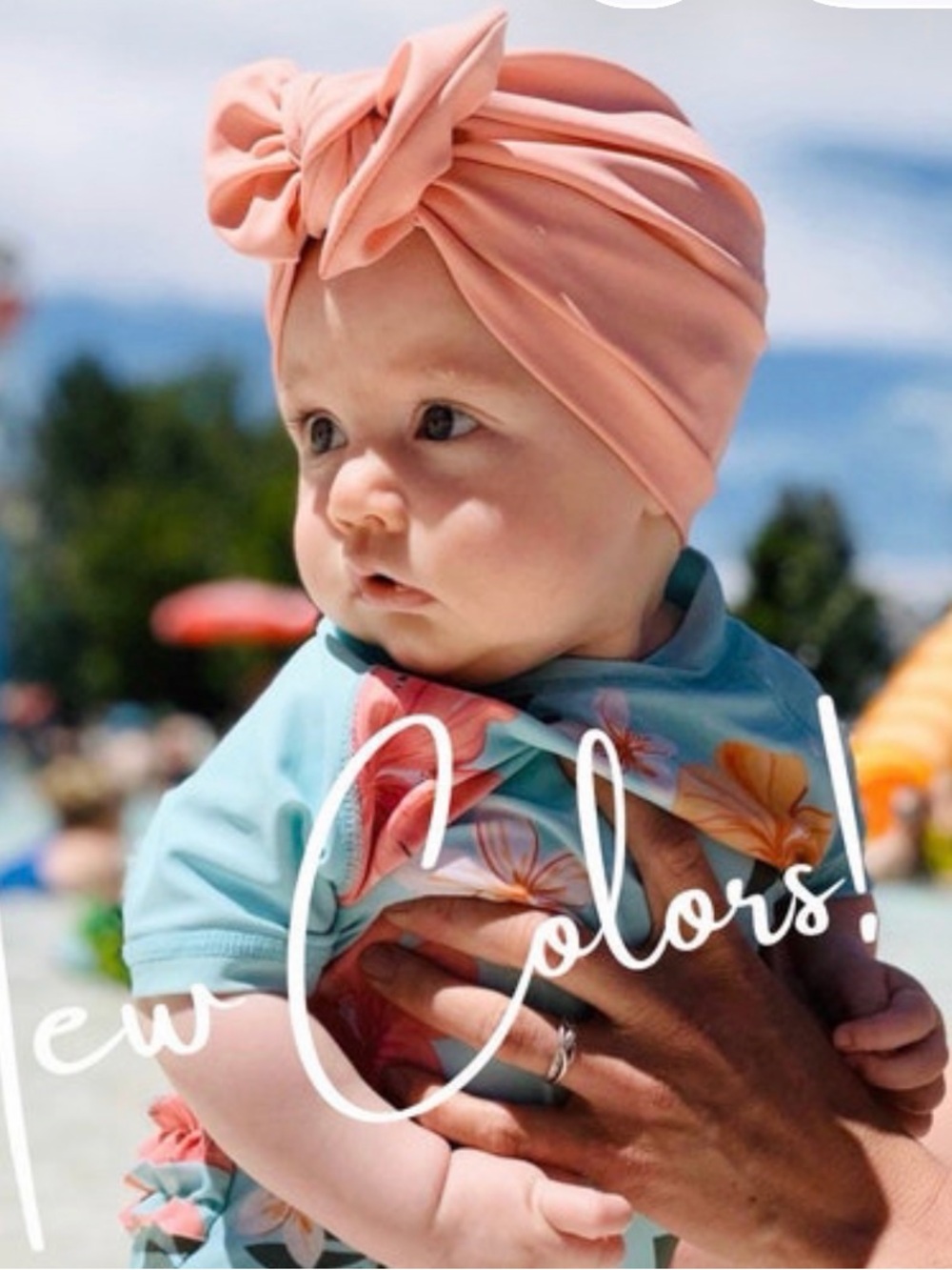 Baby Swim Turban with Bow, 6-12mo